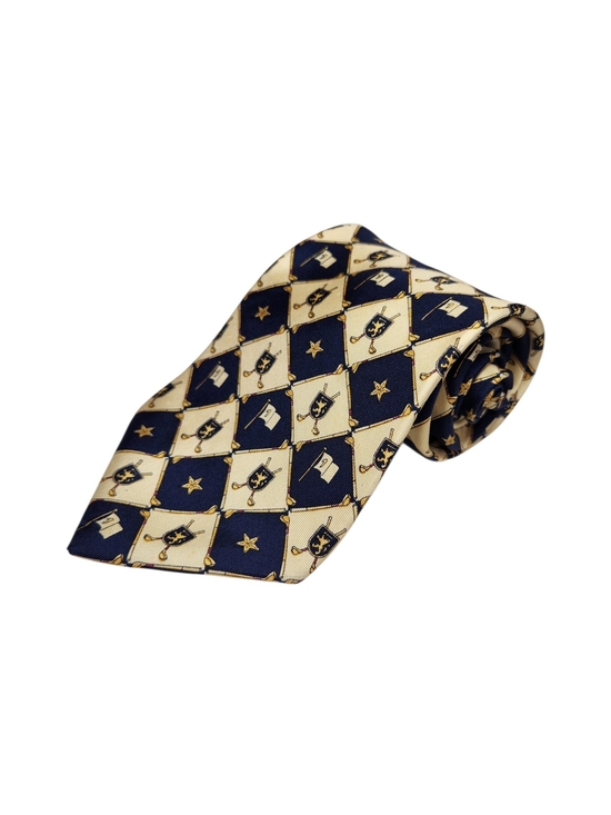 Tommy Hilfiger Other - Vintage Tommy Hilfiger Golf Tie 100% Silk Made in USA Navy Cream Preppy 3.5"